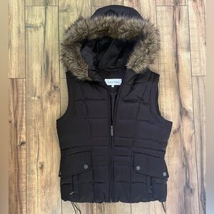 Calvin Klein Women’s Down Vest with Faux Fur